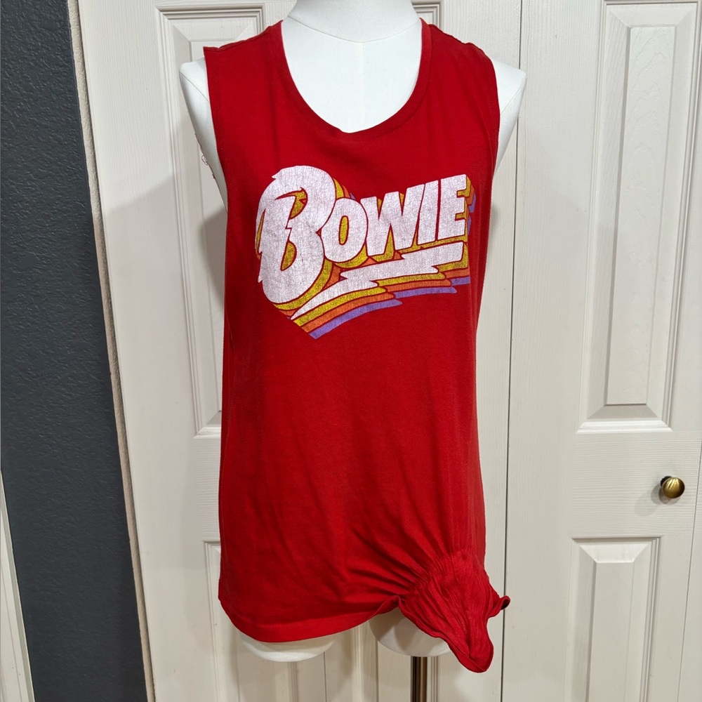 ⚡️BOWIE Red Graphic Sleeveless/Muscle Tank/T-shirt, screen print - Picture 8 of 11
